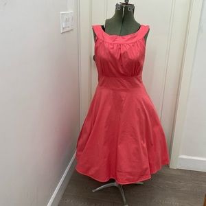 Pink tea dress. Light cotton — peachy pink.